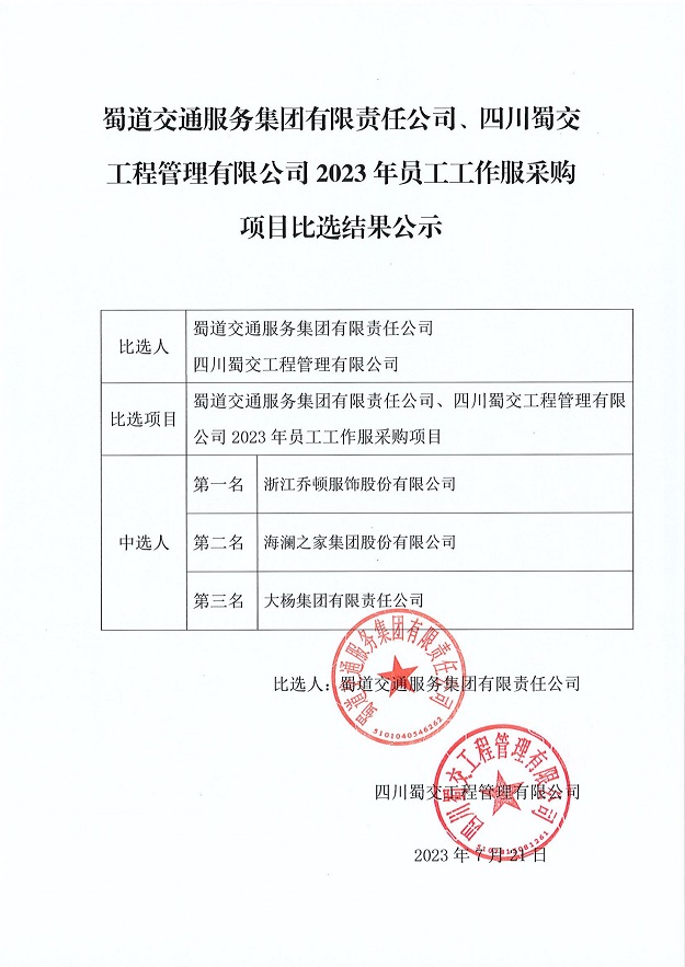 蜀道交通服务集团有限责任公司、四川蜀交工程管理有限公司2023年员工工作服采购项目比选结果公示_00.jpg